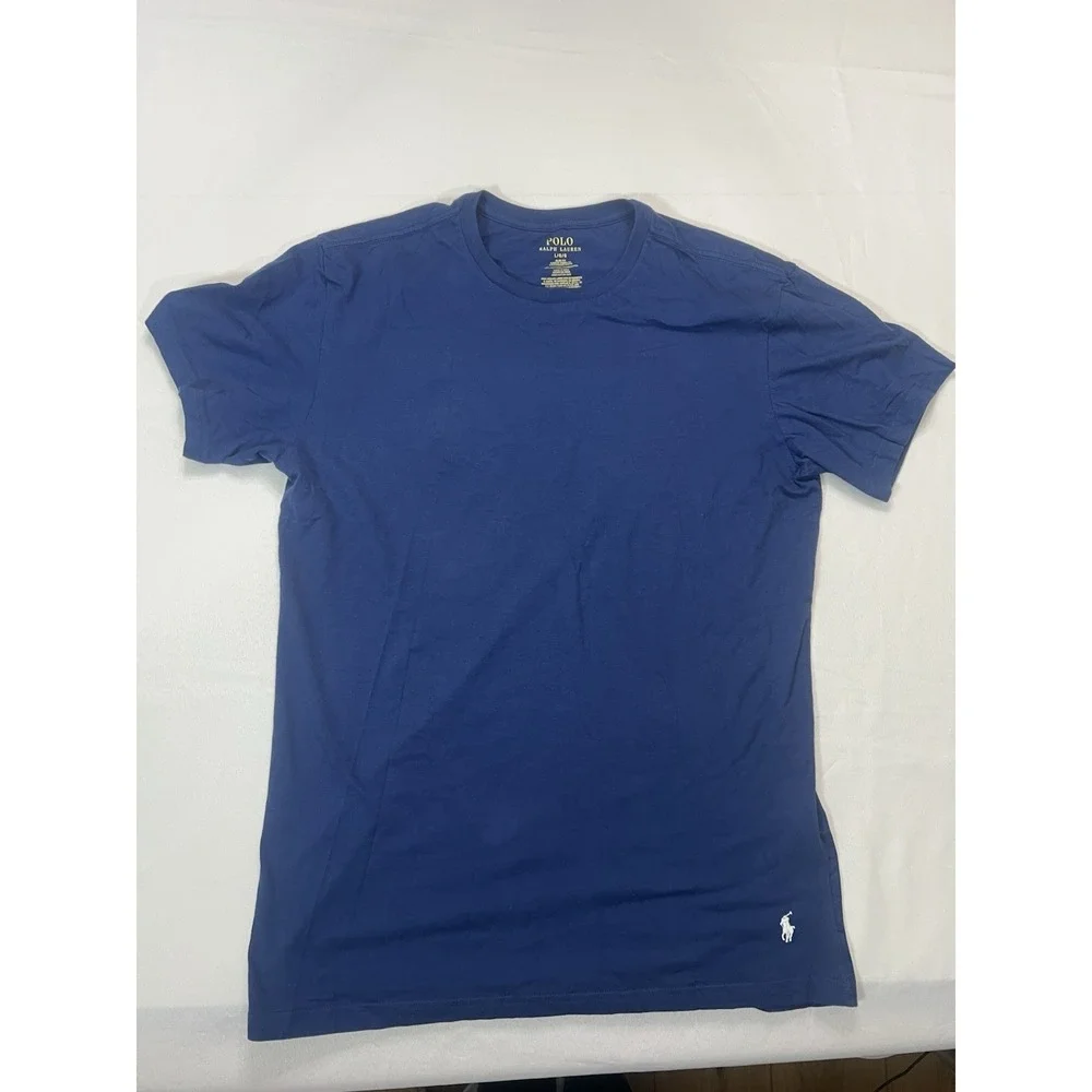 Polo Ralph Lauren Slim Fit Crew T-Shirts - Large Navy Blue Lot Of 2 Logo
